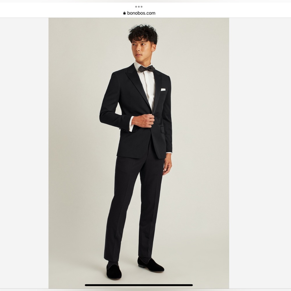 Bonobos Capstone Wool Tuxedo, Black, Peak Lapel